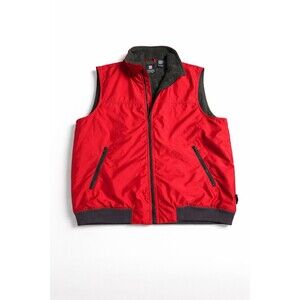 Chaps Men's Red Zip Fleece Lined Vest Stand-Up Collar XL Outdoor Casual